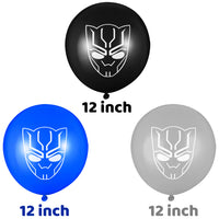 30PCS Super Hero Panther Foil Balloons Party Balloons Super Hero Panther Themed Birthday Party Decorations Panther Party Supplies Party Favors for Super Hero Fans Kids